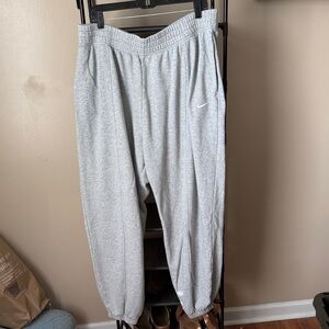 Nike Grey Heather Fleece Joggers with Swoosh
